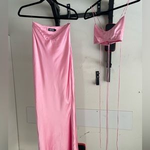 Size small 2 piece dress. High/long skirt with a bralette top thing